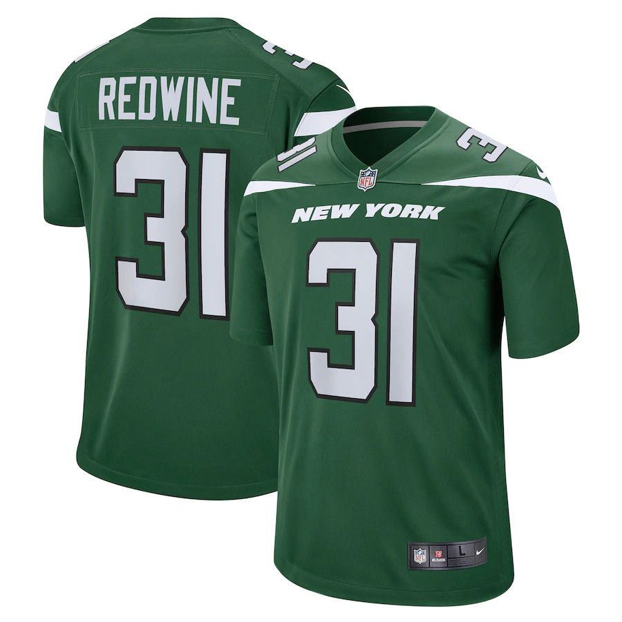 Men New York Jets 31 Sheldrick Redwine Nike Gotham Green Game NFL Jersey